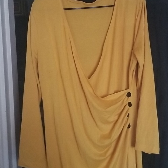 Plus Size Faux Wrap Dress - Picture 2 of 4
